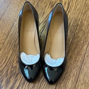 New J. Crew Factory patent leather wedges in black 6.5
